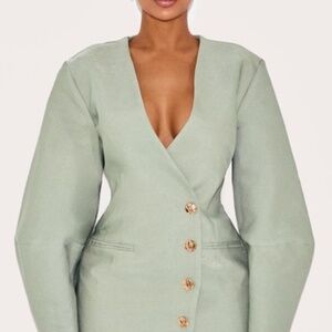 Shape Olive Tailored Cocoon Sleeve A Line Blazer Dress